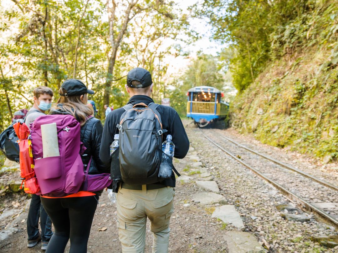 Catching train to inca trail in Peru