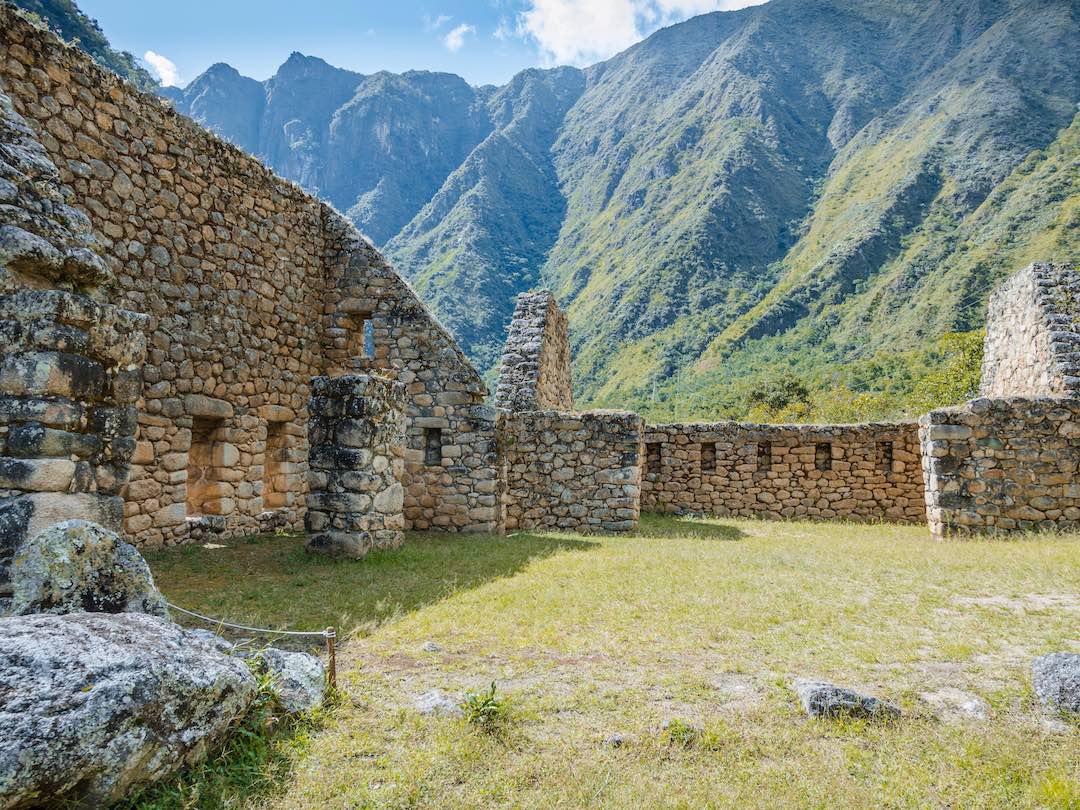 Ruins on the inca trail Peru