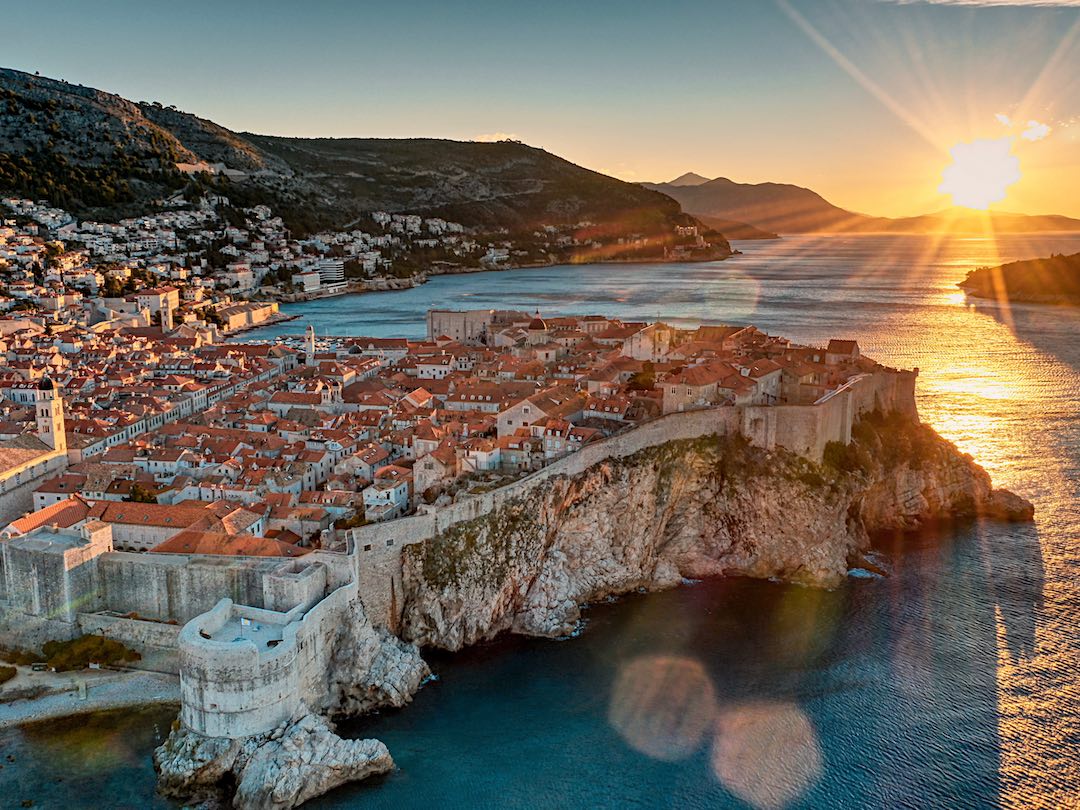 Photo,Shows,Sunrise,At,Croatia,Dubrovnik,With,Morning,Sun,Shinning View of Dubrovnik during our Croatia group tour