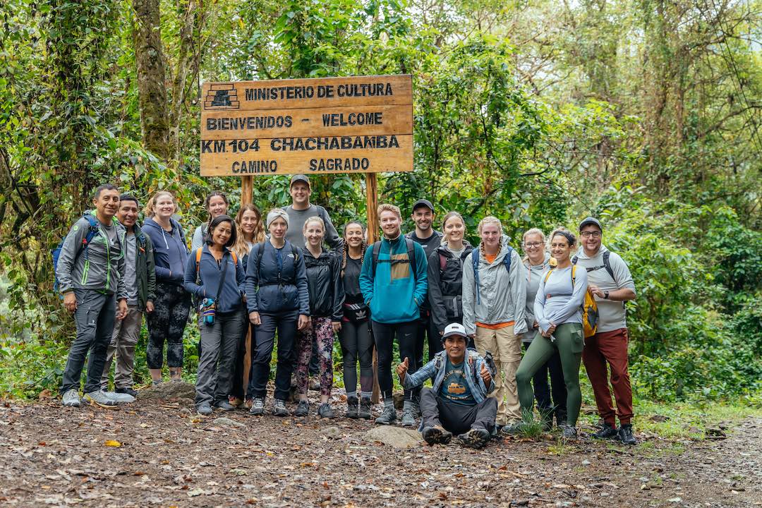 inca-trail-machu-picchu-5 Other Way Round Travel group photo at the start of the Inca Trail