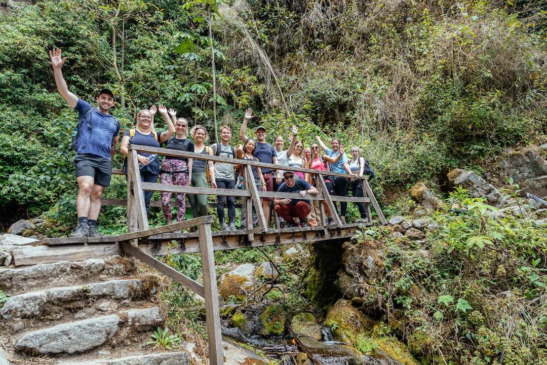 inca-trail-machu-picchu-54 Group photo during inca trail hike to Machu Picchu