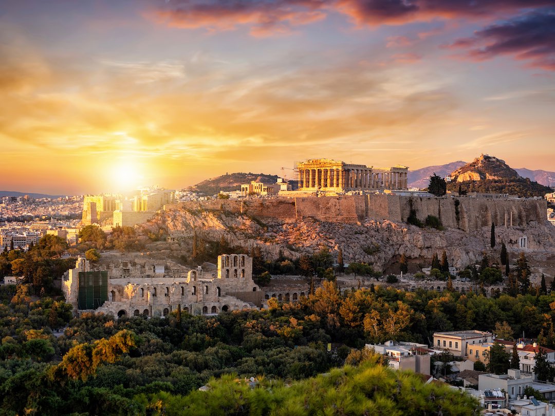 View,To,The,Parthenon,Temple,At,The,Acropolis,Of,Athens Touring Athens on an 8 day Greece group tour