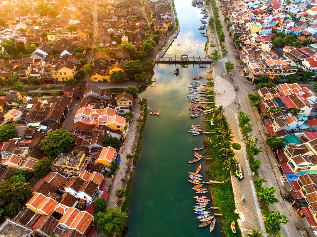 Arial view of Hoi An during our vietnam and cambodia group tour