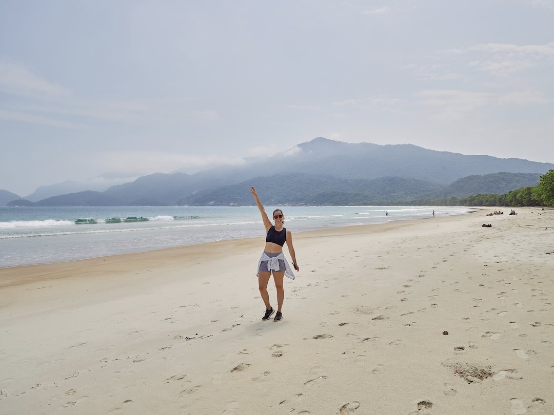 Solo traveller in Ilha Grande, Brazil during an OWR Travel group tour