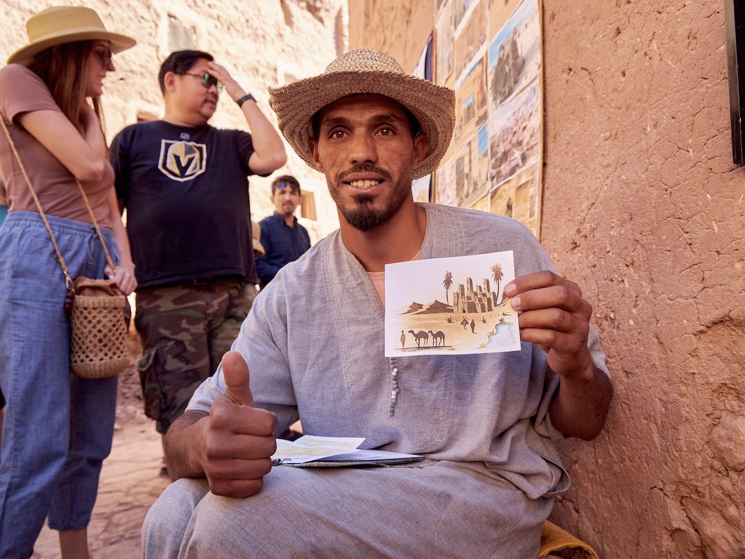 Street vendor during OWR Morocco Group Tour