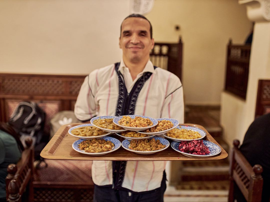 Traditional lunch during our Morocco group tour