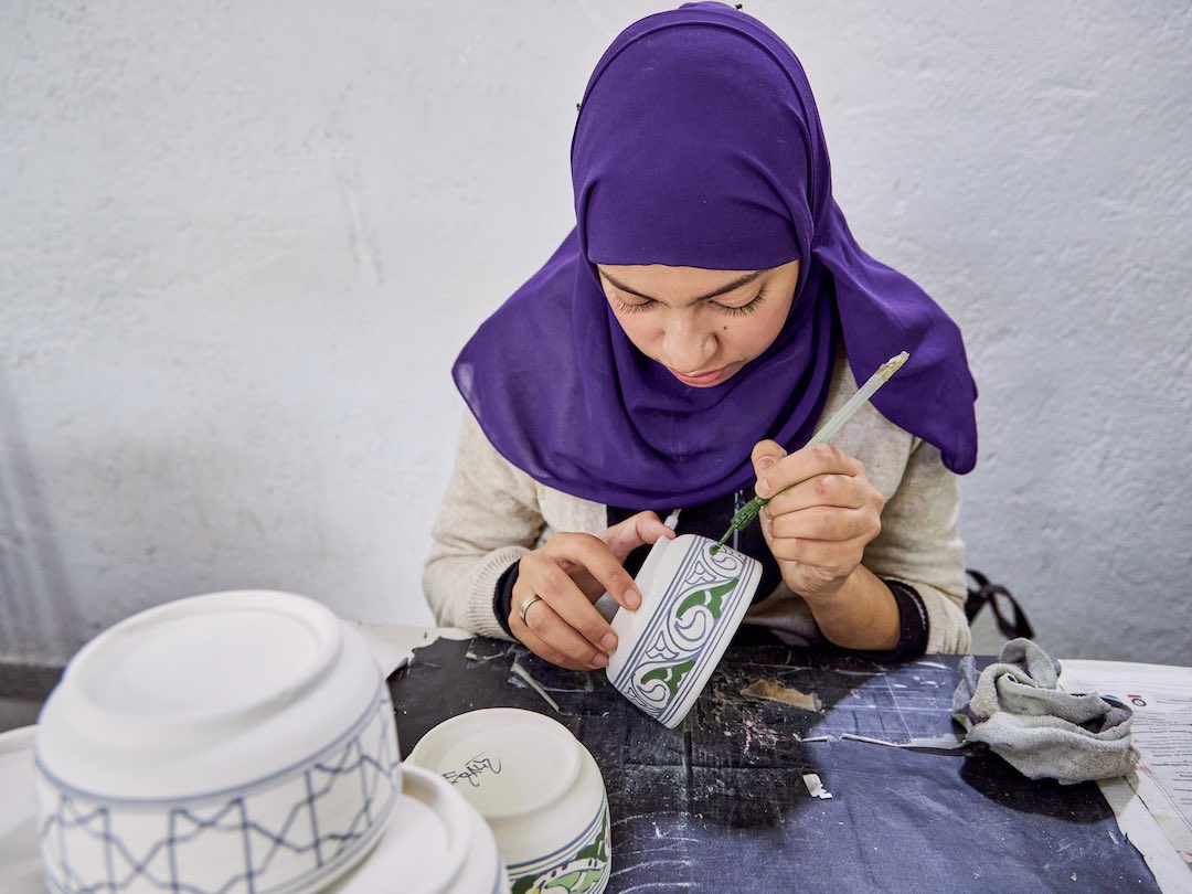 ocal Moroccan artisan in Fes, Morocco