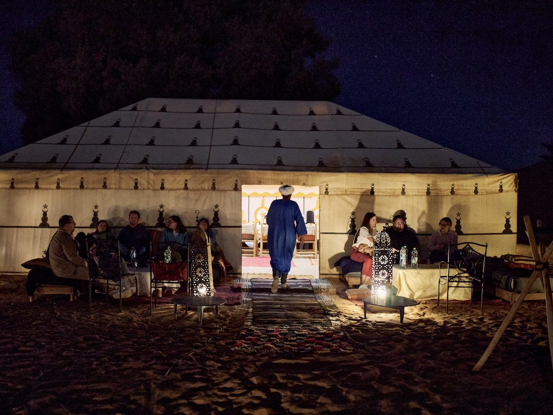 Nightime in our Berber camp in Sahara Desert Morocco