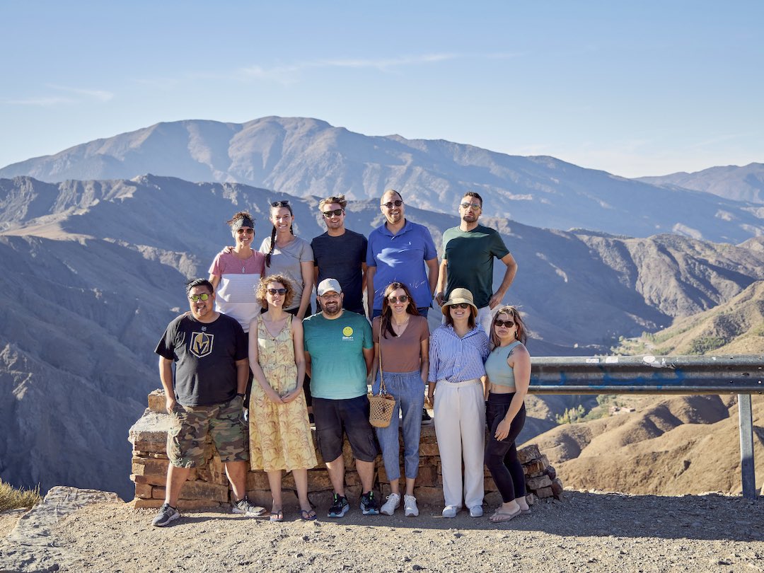 Other Way Round Travel tour group in the Atlas Mountains, Morocco