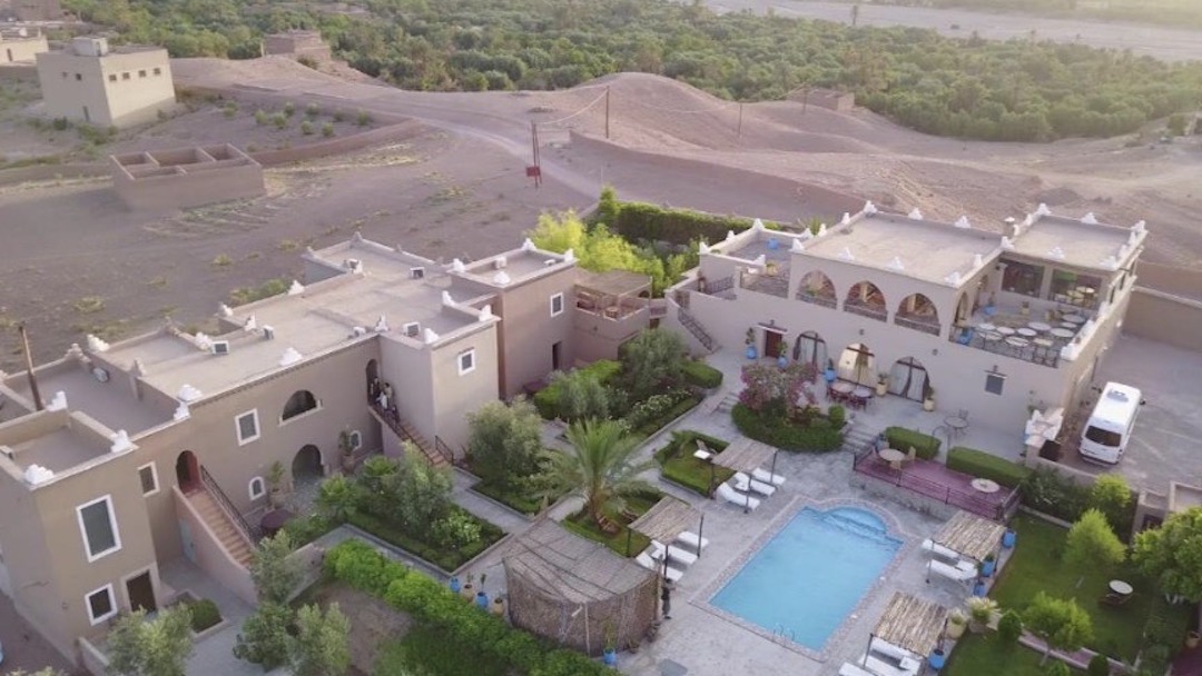 Staying in Auberge Chez Talout, Skoura during our group tour of Morocco
