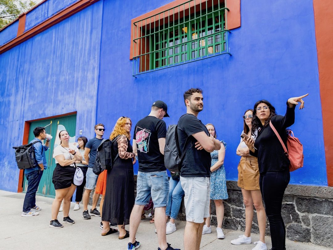 Visiting the Frida Kahlo museum on our Mexico City group tour