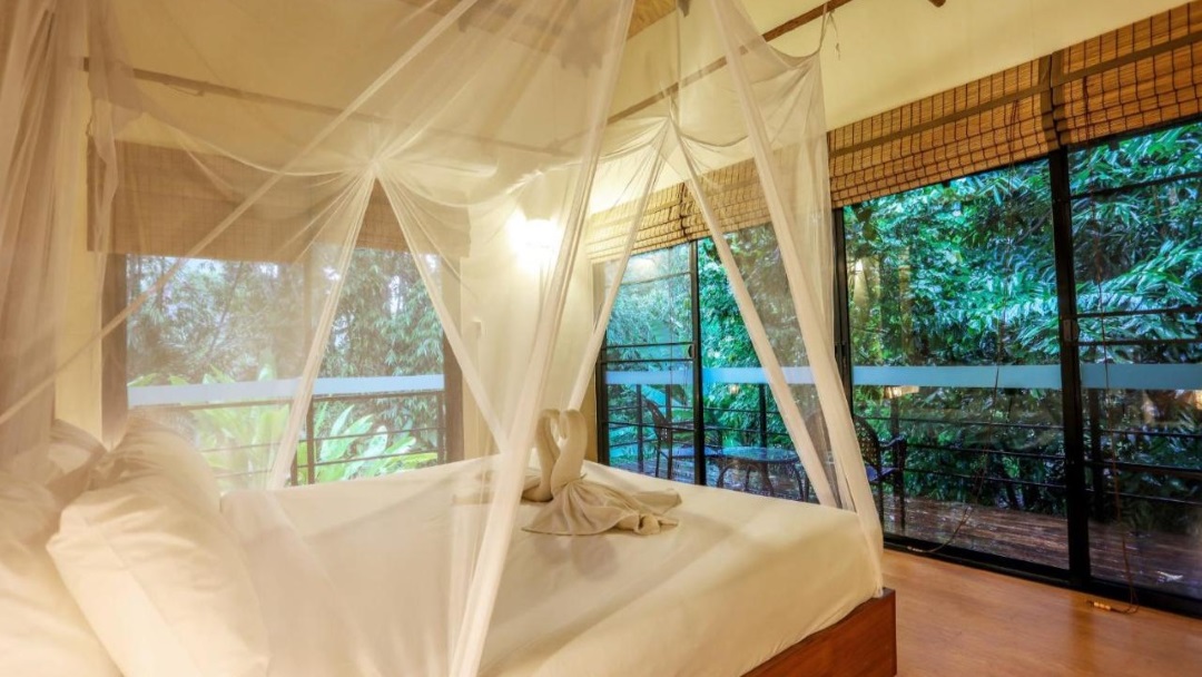 Staying at Anurak Community Lodge, Khao Sok during group tour of Thailand
