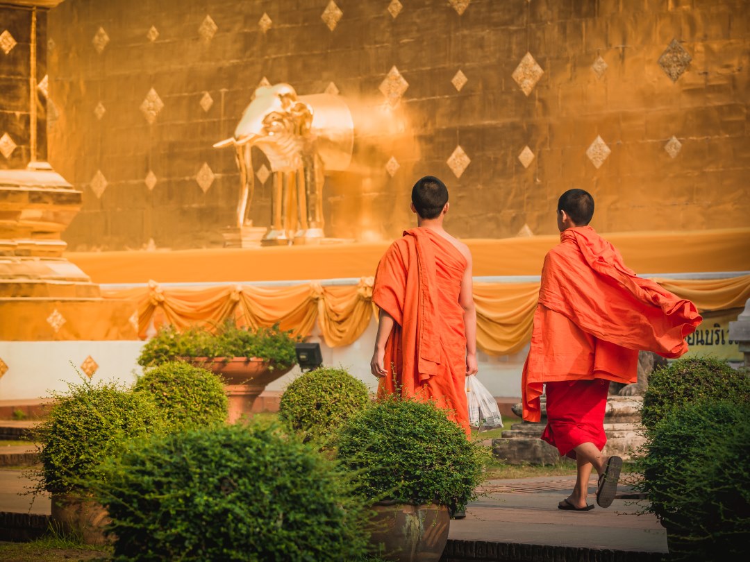 Thai culture and monks during Thailand group tour