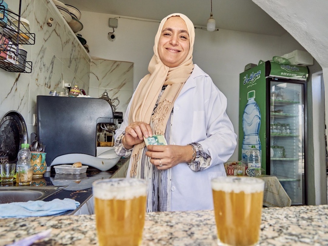 Enjoying a refreshing drink in Morocco with OWR 