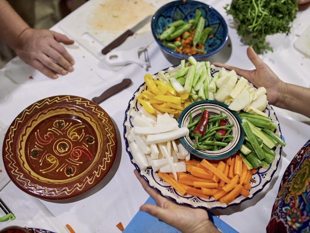 Preparing Moroccan food with Other Way Round Travel