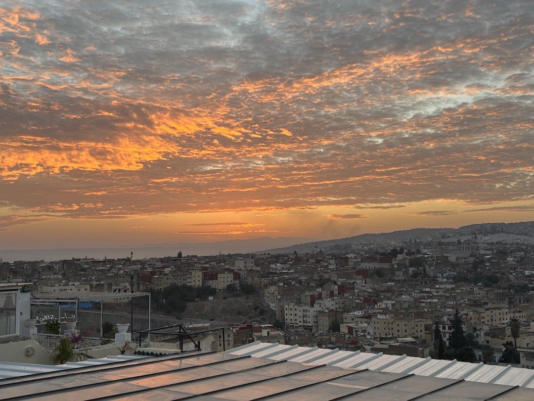 Enjoying a sunset in Morocco with Other Way Round Travel
