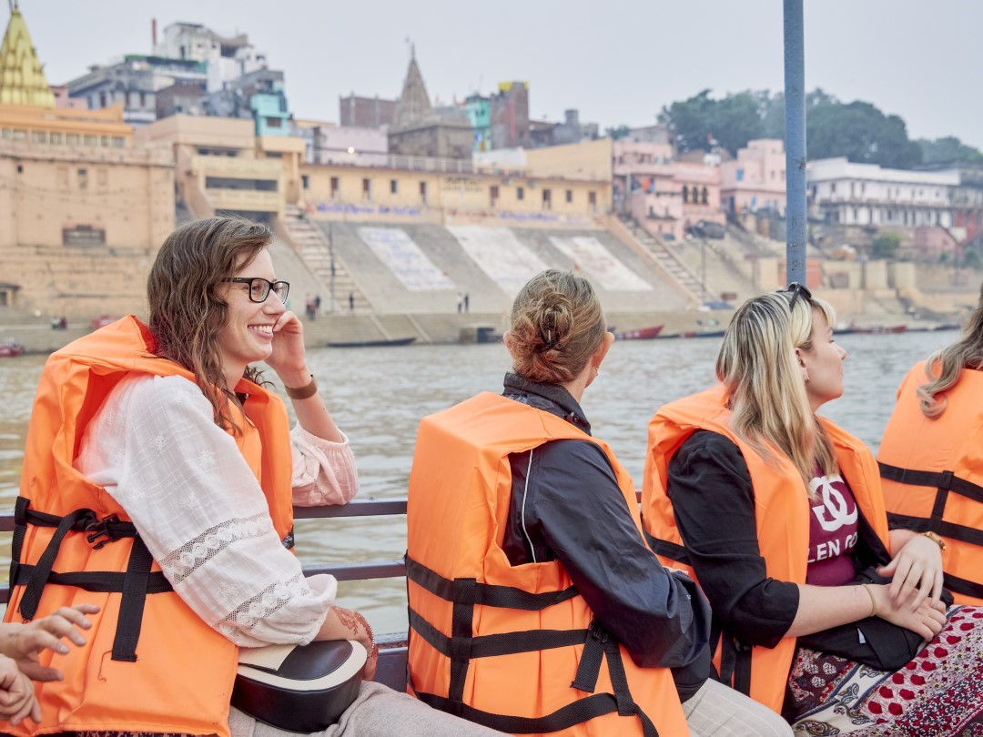 Visiting the Ganges River during an India group tour