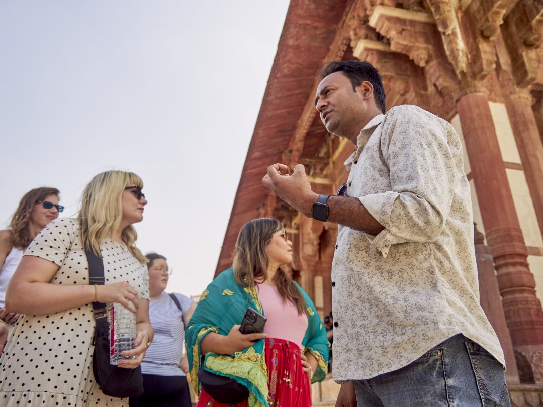 Guided tour inside the Amber for on the way to Jaipur India