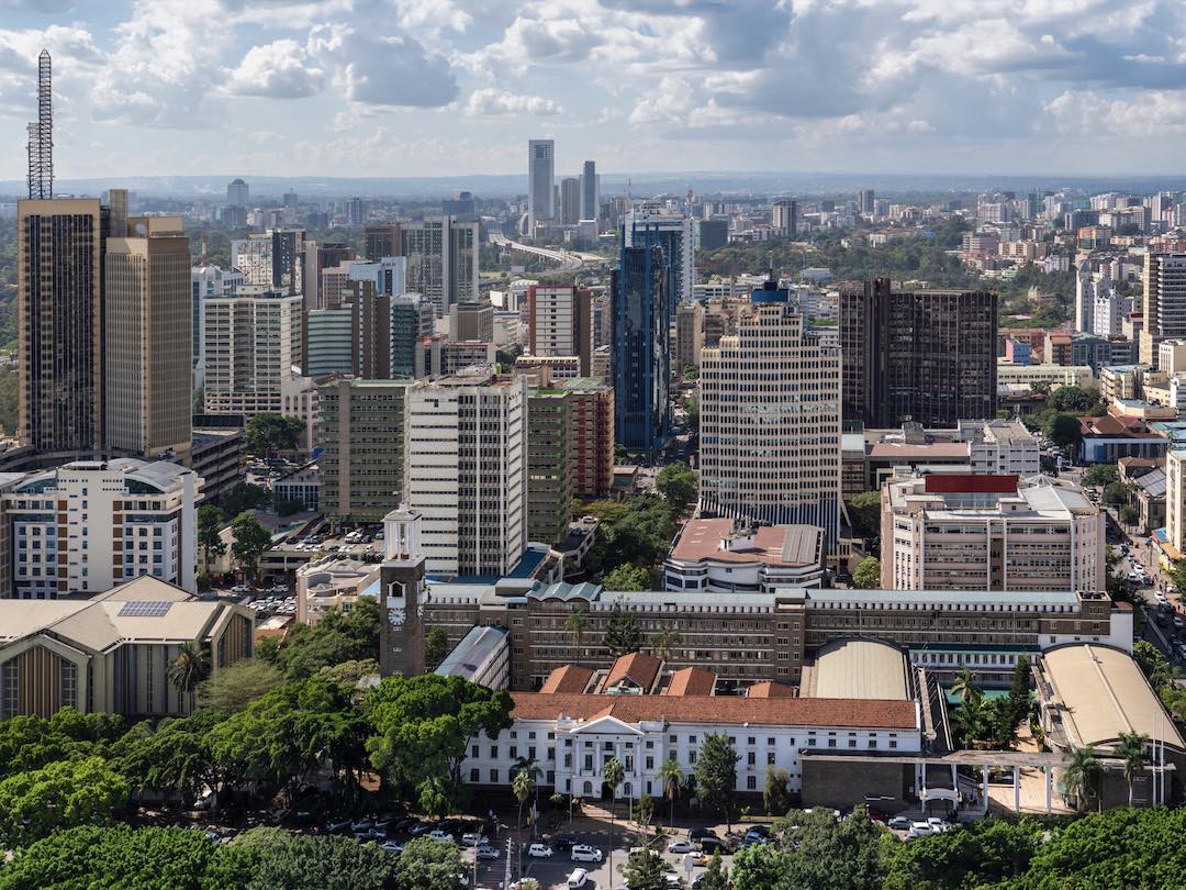 Aerial view of Nairobi city  during the Kenya & Tanzania group tour