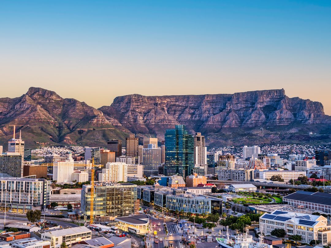 Aerial view of Cape Town during the South Africa & Victoria Falls trip with Other Way Round Travel