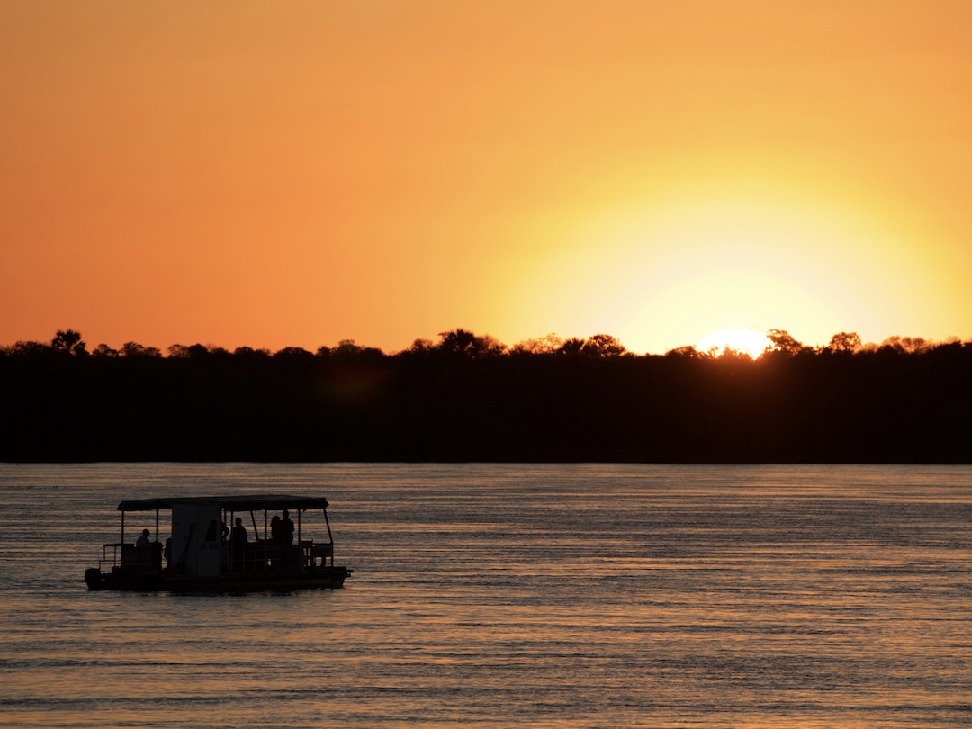Zambezi sunset cruise during the South Africa & Victoria Falls trip with Other Way Round Travel
