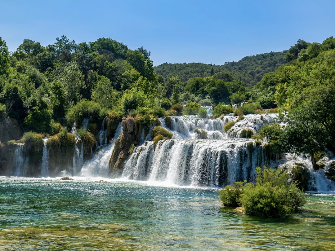 Visiting Krka National Park during a group tour of Croatia