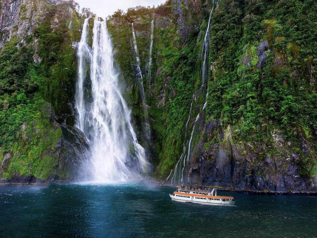 Milford Sound cruise during the New Zealand group tour with Other Way Round Travel