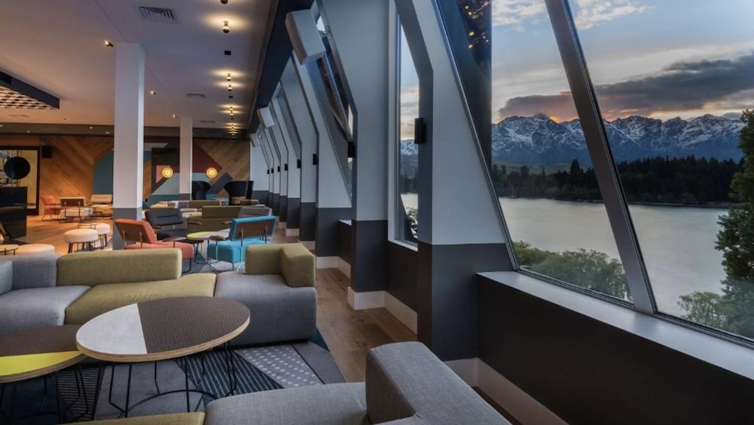 Staying at QT Queenstown, Queenstown, during the New Zealand group tour with Other Way Round Travel