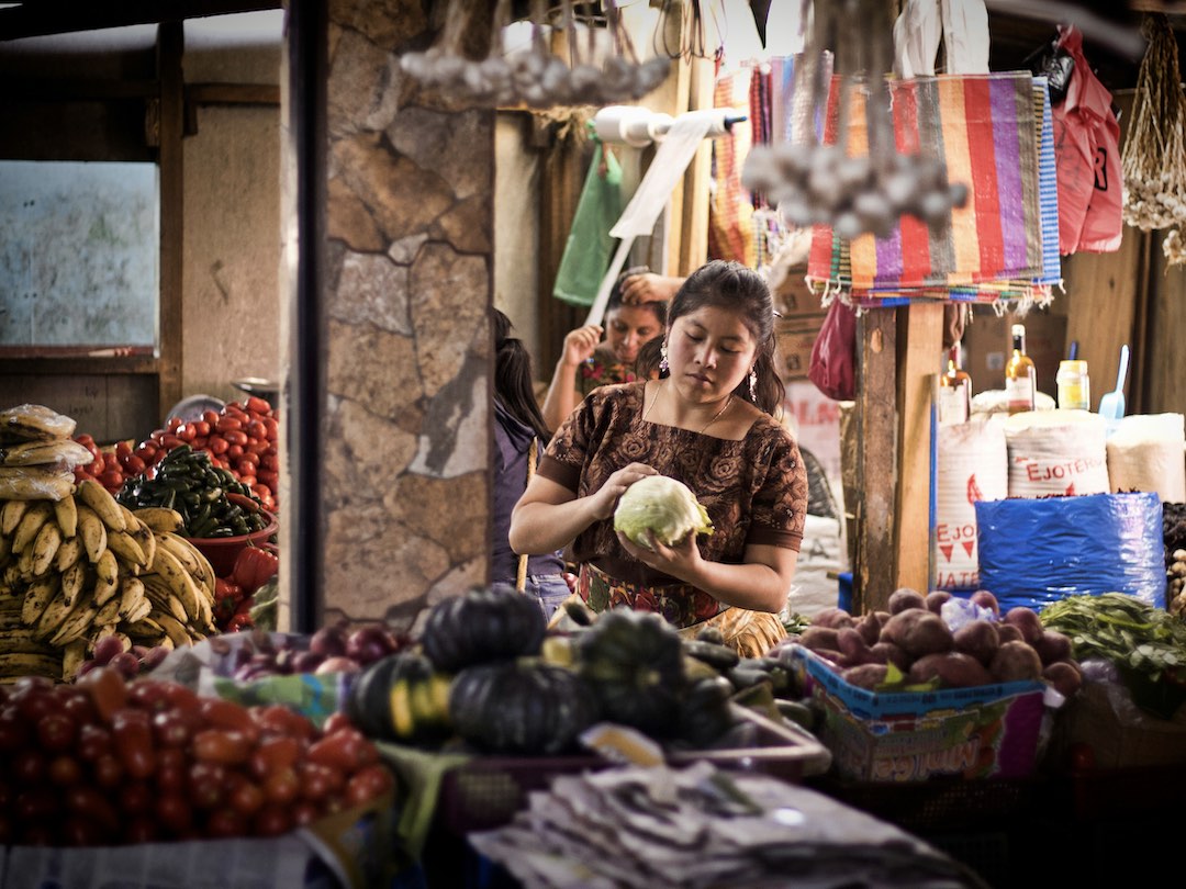 Exploring the markets in Antigua during the Guatemala & Belize group tour with Other Way Round Travel