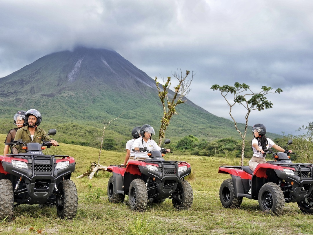ATV riding near the Arenal Volcano Toucan in the rainforest during the Other Way Round Travel group tour of Costa Rica