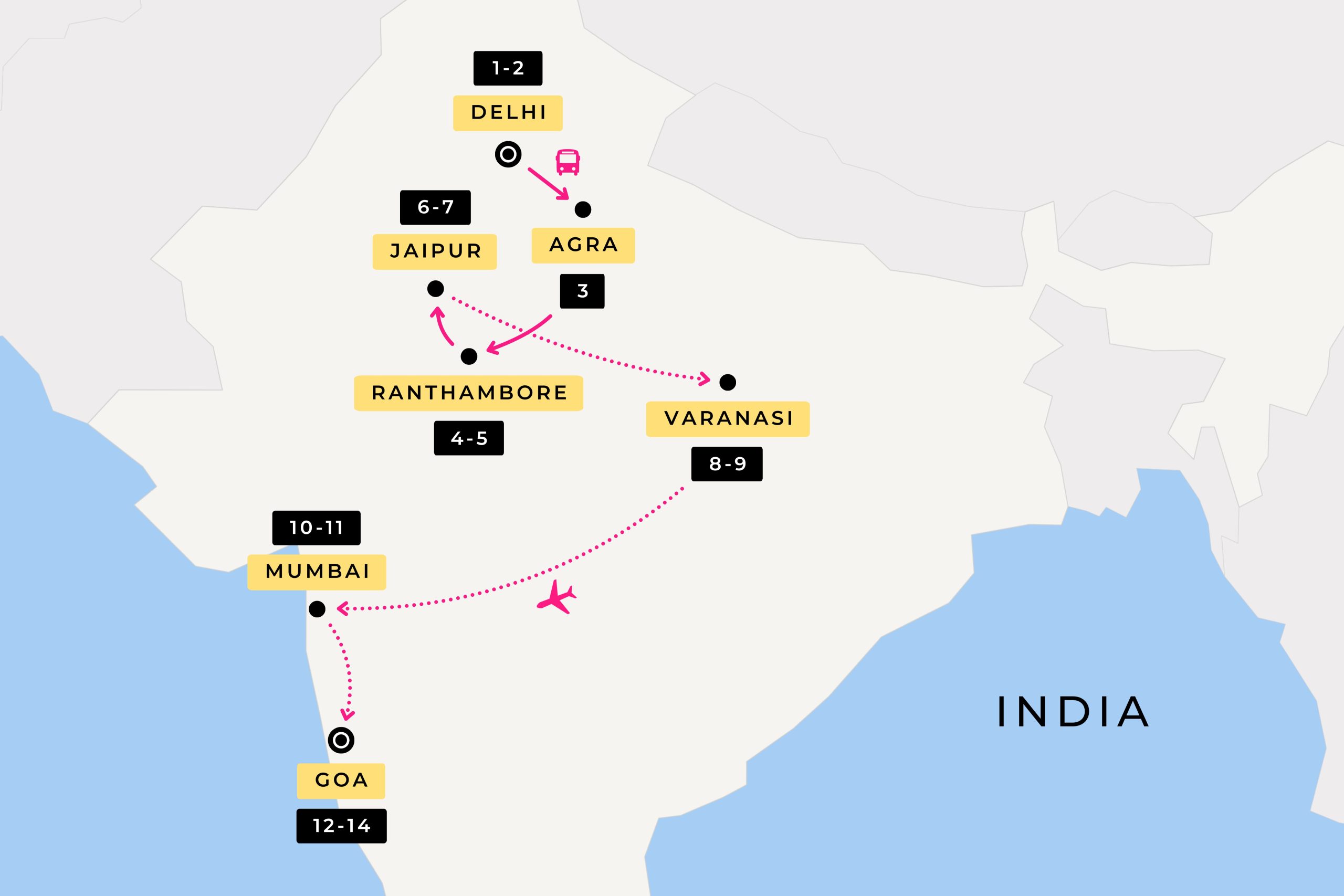 image showing the other way round travel route during their 12 day tour of peru