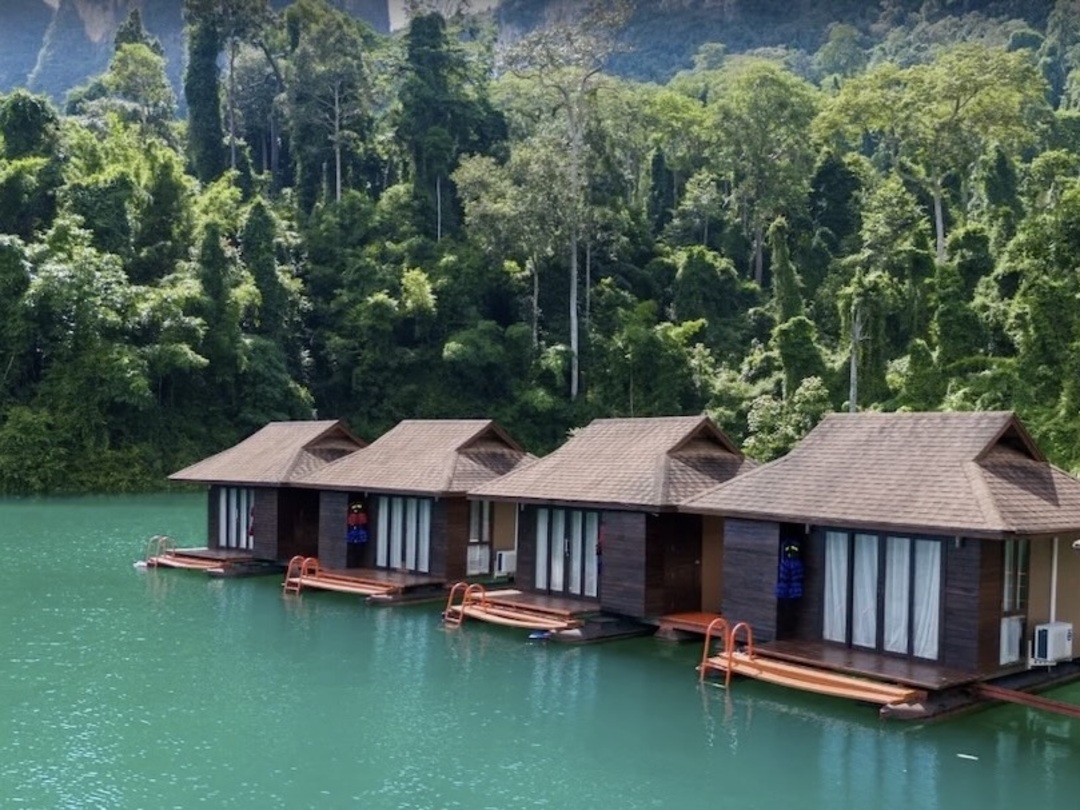 Thailand tour group floating bungalows